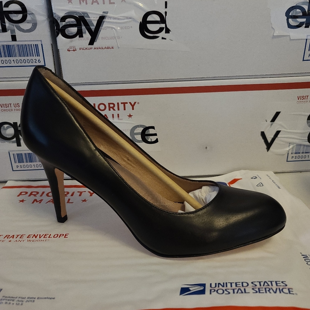 womens flat black size 10 lands end nwob 3 inch